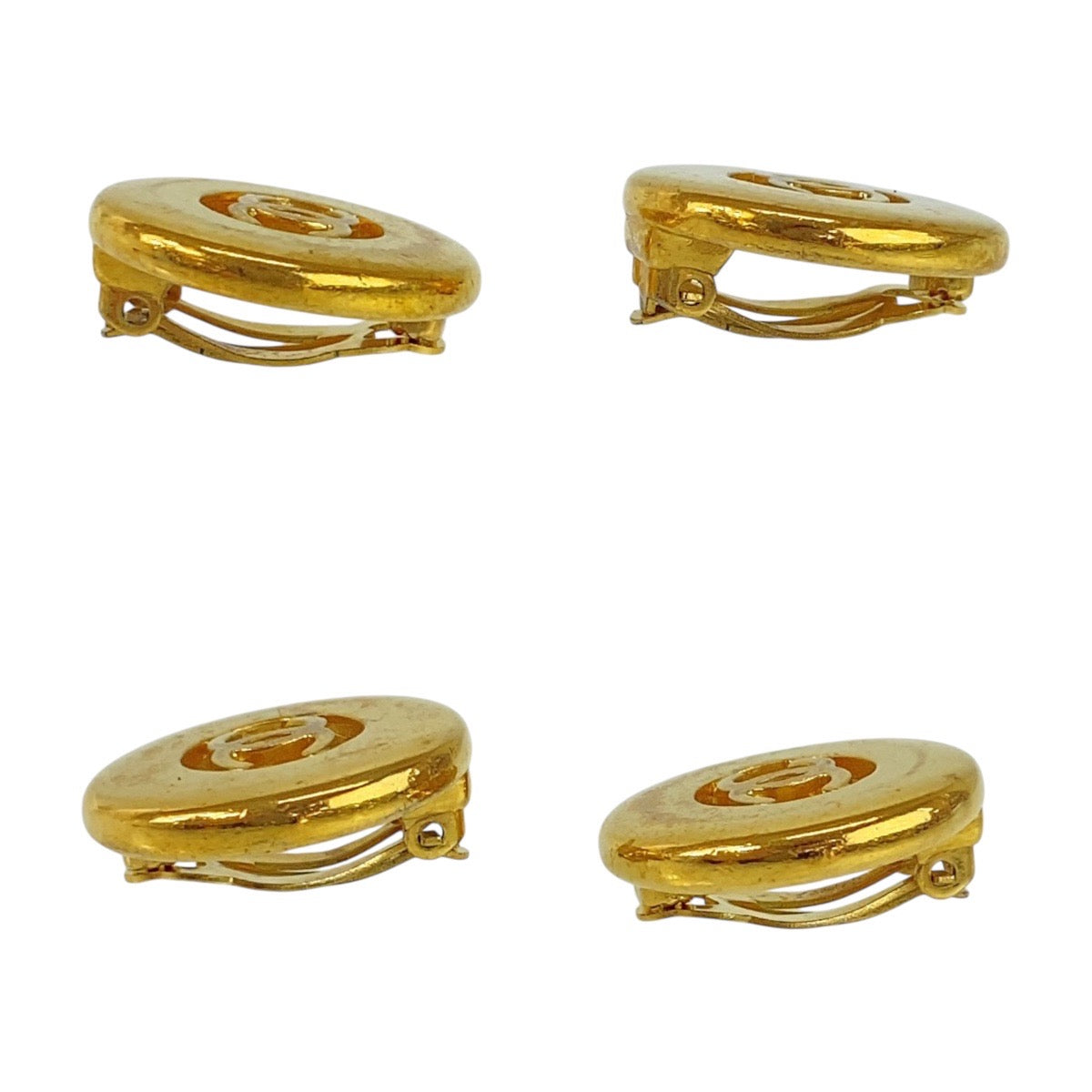 19919
CHANEL シャネル ヴィンテージ ココマーク ゴールド メタル イヤリング 97 A刻印 レディース AB41