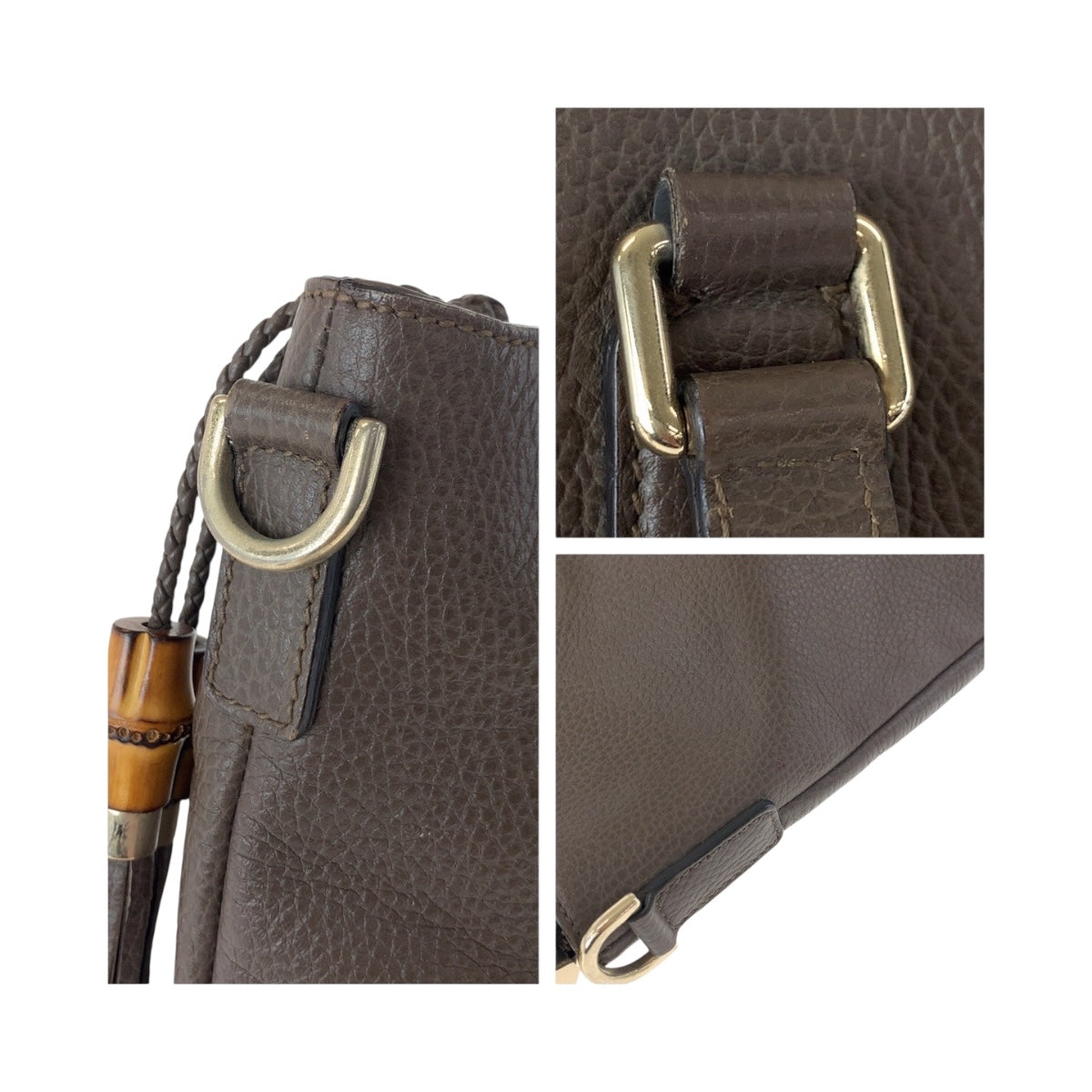 19921
GUCCI グッチ バンブー ブラウン ゴールド金具 レザー 365345 トートバッグ ショルダーバッグ レディース ABP55