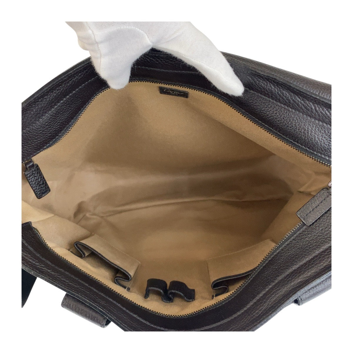 19927
CARTIER カルティエ マルチェロ ダークブラウン シルバー金具 レザー ショルダーバッグ メッセンジャーバッグ メンズ ABP62