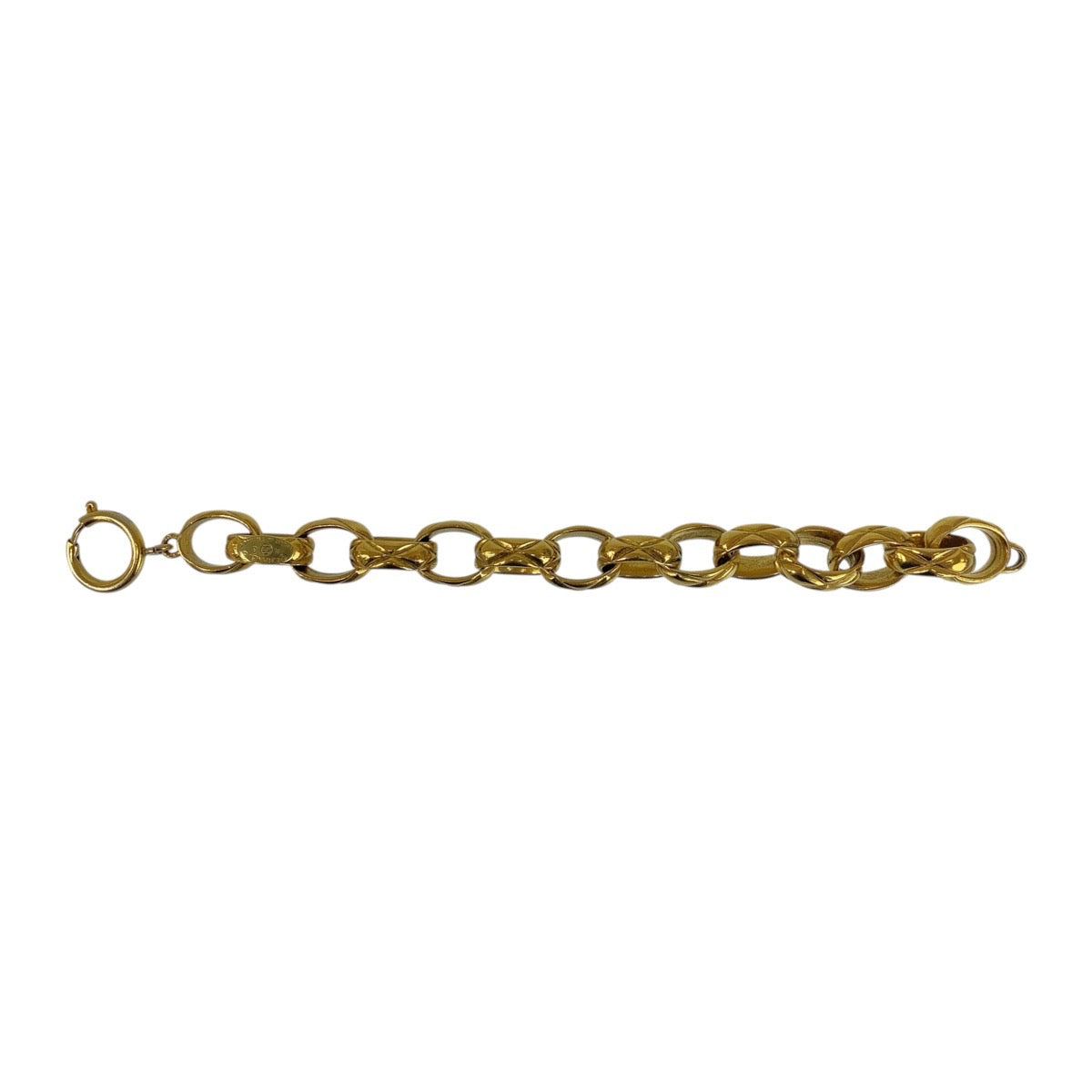 19929
CHANEL シャネル ヴィンテージ マトラッセ ゴールド メタル ブレスレット 23刻印 レディース AB43