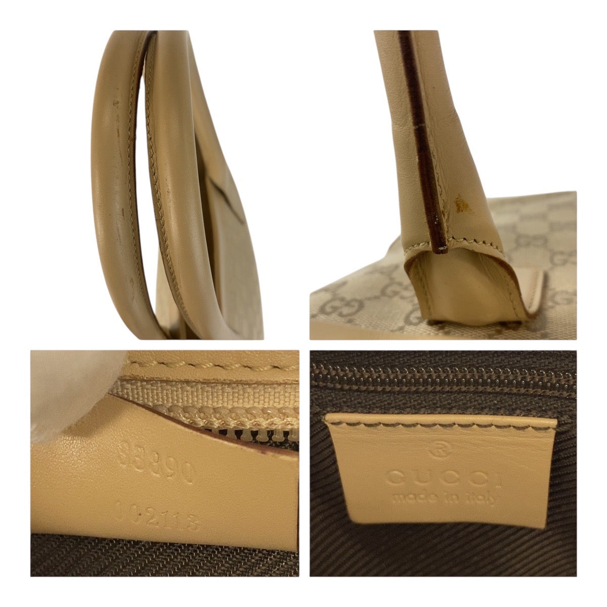 19930
GUCCI グッチ ベージュ ゴールド金具 GGキャンバス / レザー 33890 トートバッグ ショルダーバッグ レディース AB31
