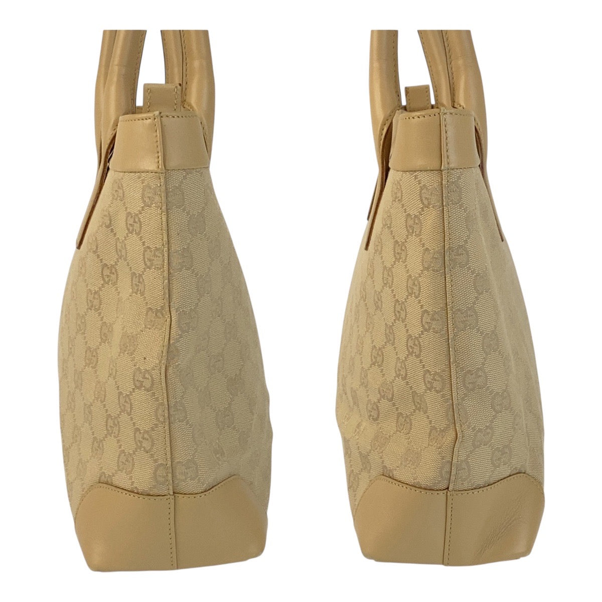 19930
GUCCI グッチ ベージュ ゴールド金具 GGキャンバス / レザー 33890 トートバッグ ショルダーバッグ レディース AB31