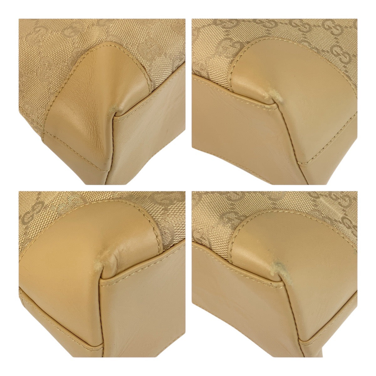 19930
GUCCI グッチ ベージュ ゴールド金具 GGキャンバス / レザー 33890 トートバッグ ショルダーバッグ レディース AB31