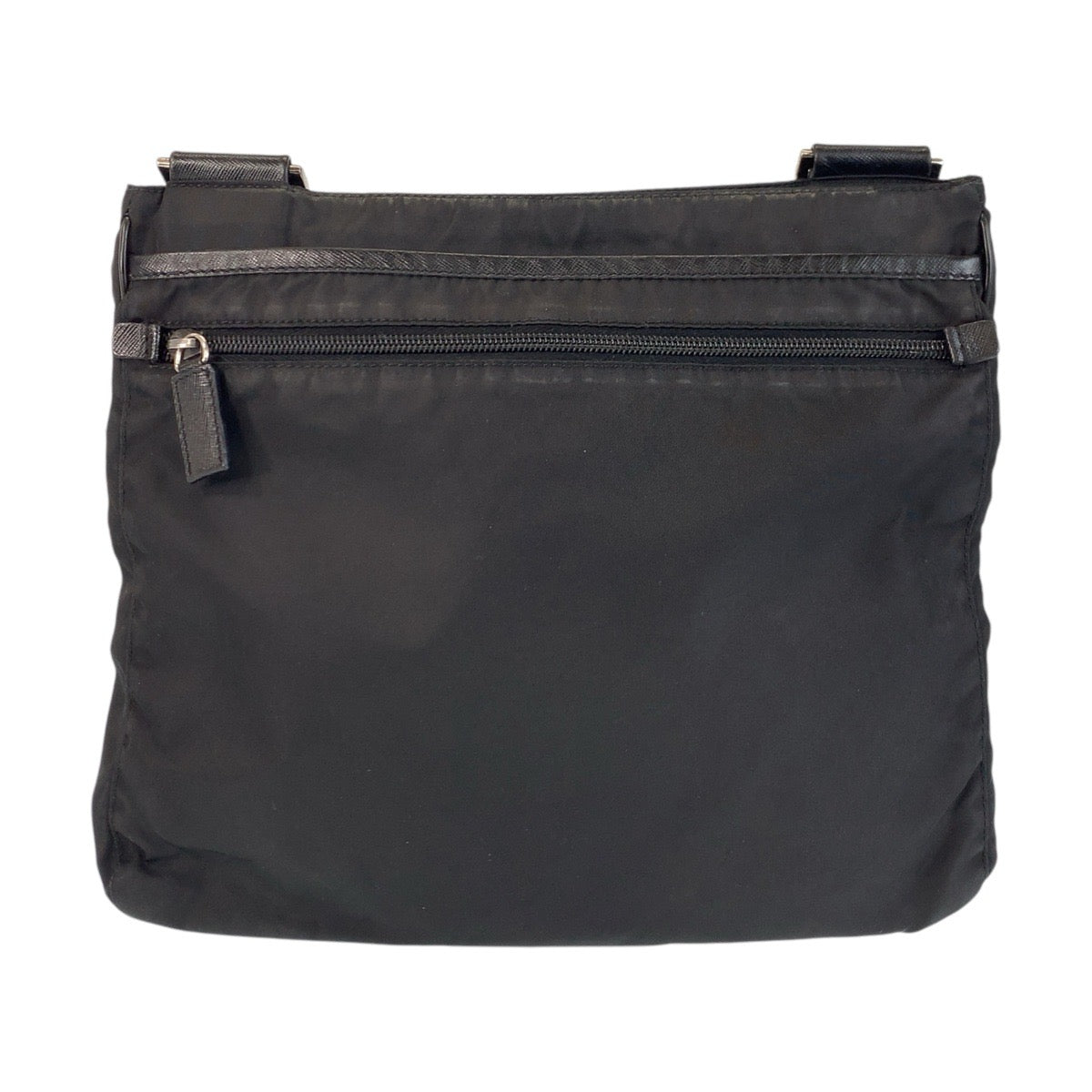 19937
PRADA プラダ テスート 三角ロゴプレート ブラック 黒 シルバー金具 ナイロン ショルダーバッグ メッセンジャーバッグ  レディース AB