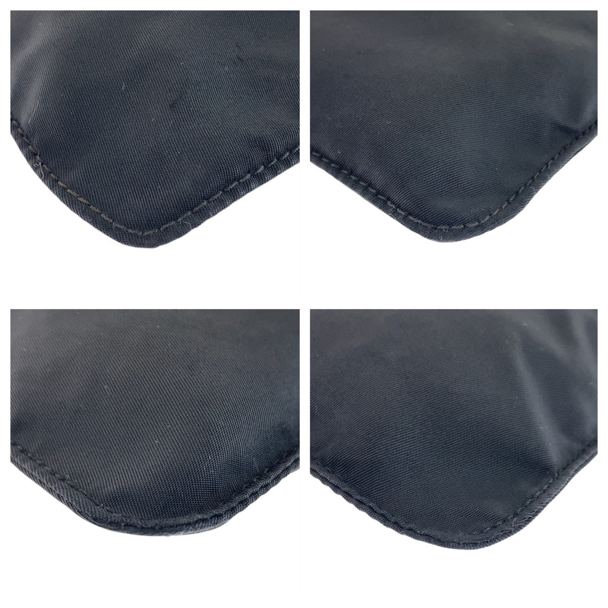 19943
PRADA プラダ テスート 三角ロゴプレート ブラック 黒 シルバー金具 ナイロン ショルダーバッグ ポシェット  メンズ B