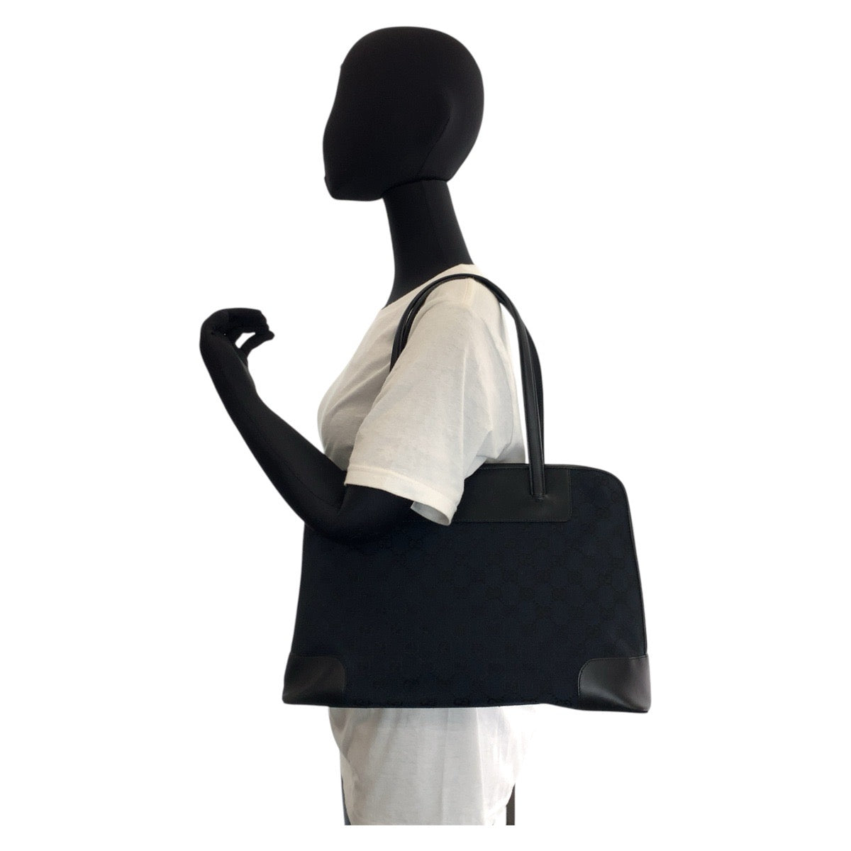 19949
GUCCI グッチ ブラック 黒 ゴールド金具 GGキャンバス / レザー 002 1122 トートバッグ ショルダーバッグ レディース ABP