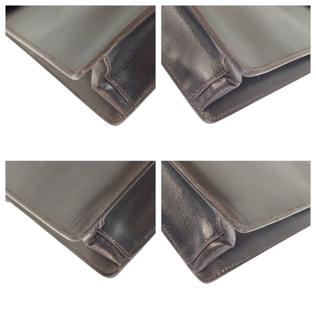 19950
PRADA プラダ ブラウン シルバー金具 レザー ビジネスバッグ ブリーフケース  メンズ ABP