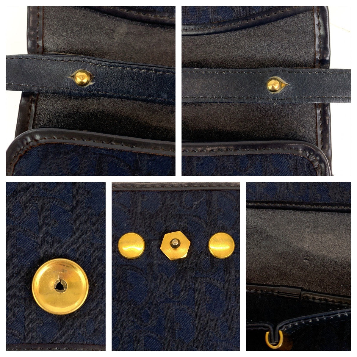 19952
Dior ディオール ヴィンテージ トロッター ネイビー ゴールド金具 キャンバス / レザー 斜め掛け ショルダーバッグ レディース AB42