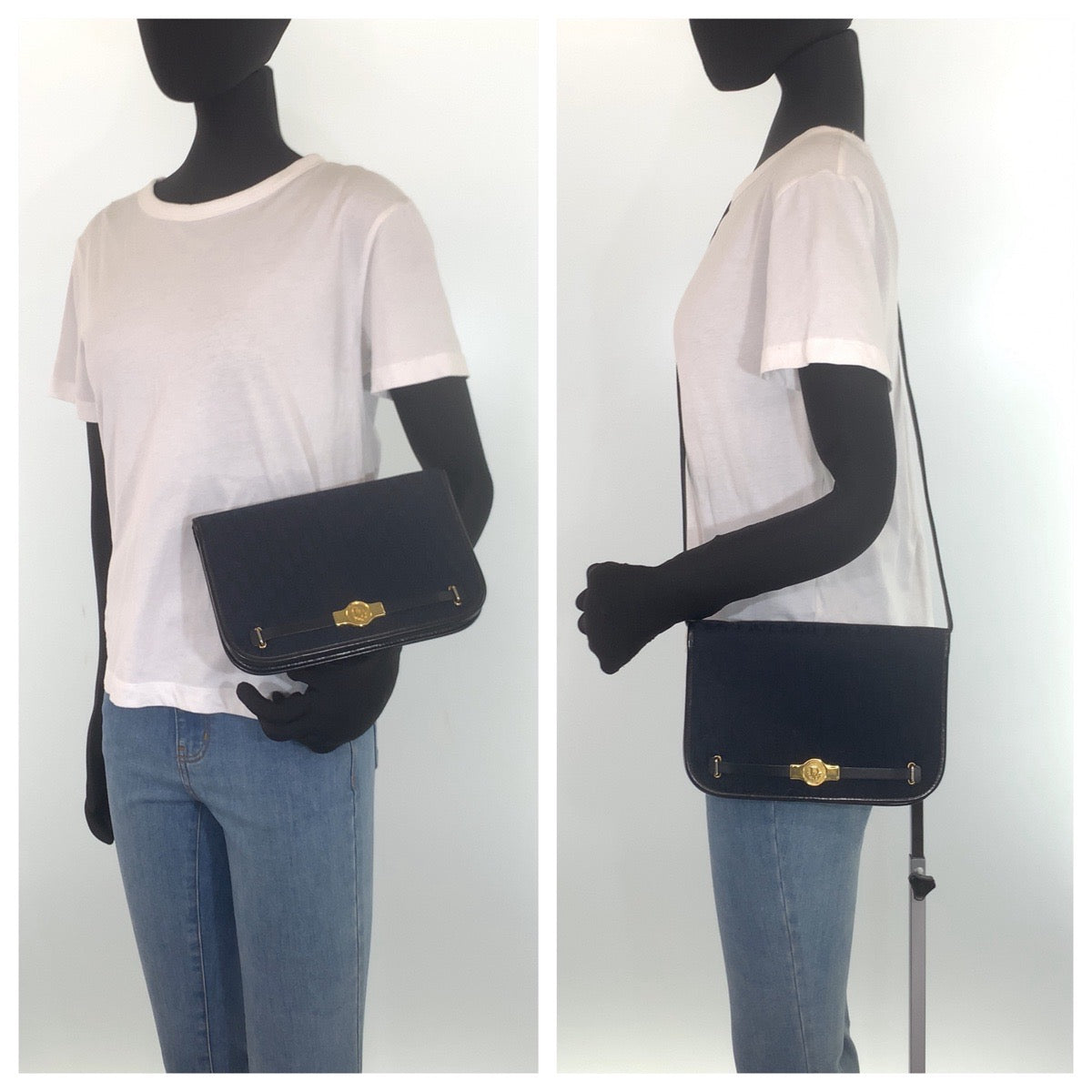 19952
Dior ディオール ヴィンテージ トロッター ネイビー ゴールド金具 キャンバス / レザー 斜め掛け ショルダーバッグ レディース AB42