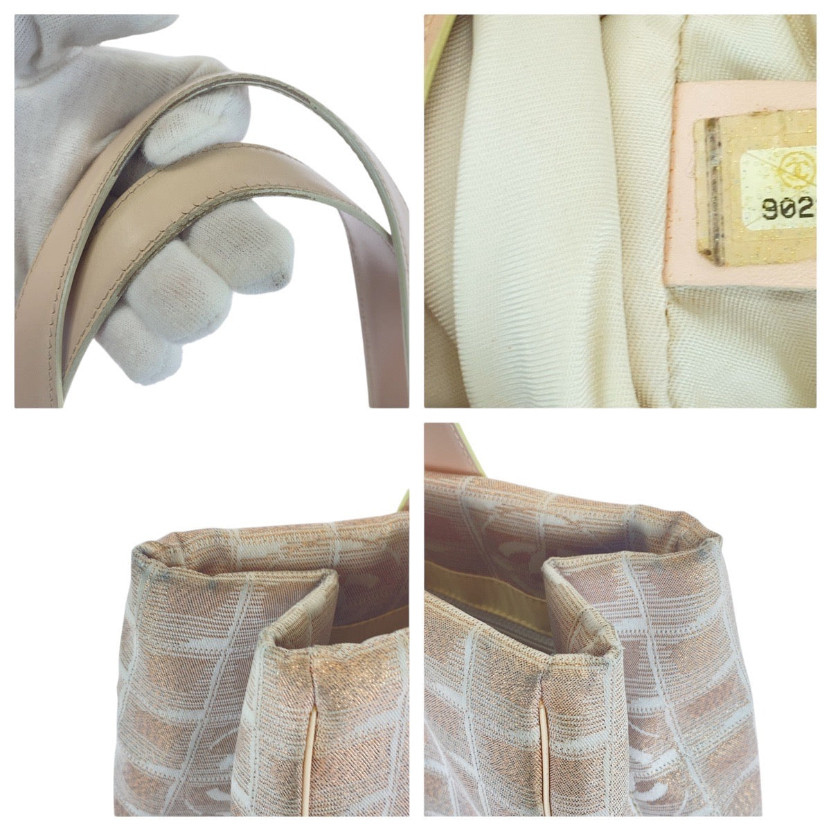 19954
CHANEL シャネル ニュートラベルライン ココマーク ピンクベージュ シルバー金具 キャンバス / レザー トートバッグ ハンドバッグ レディース AB