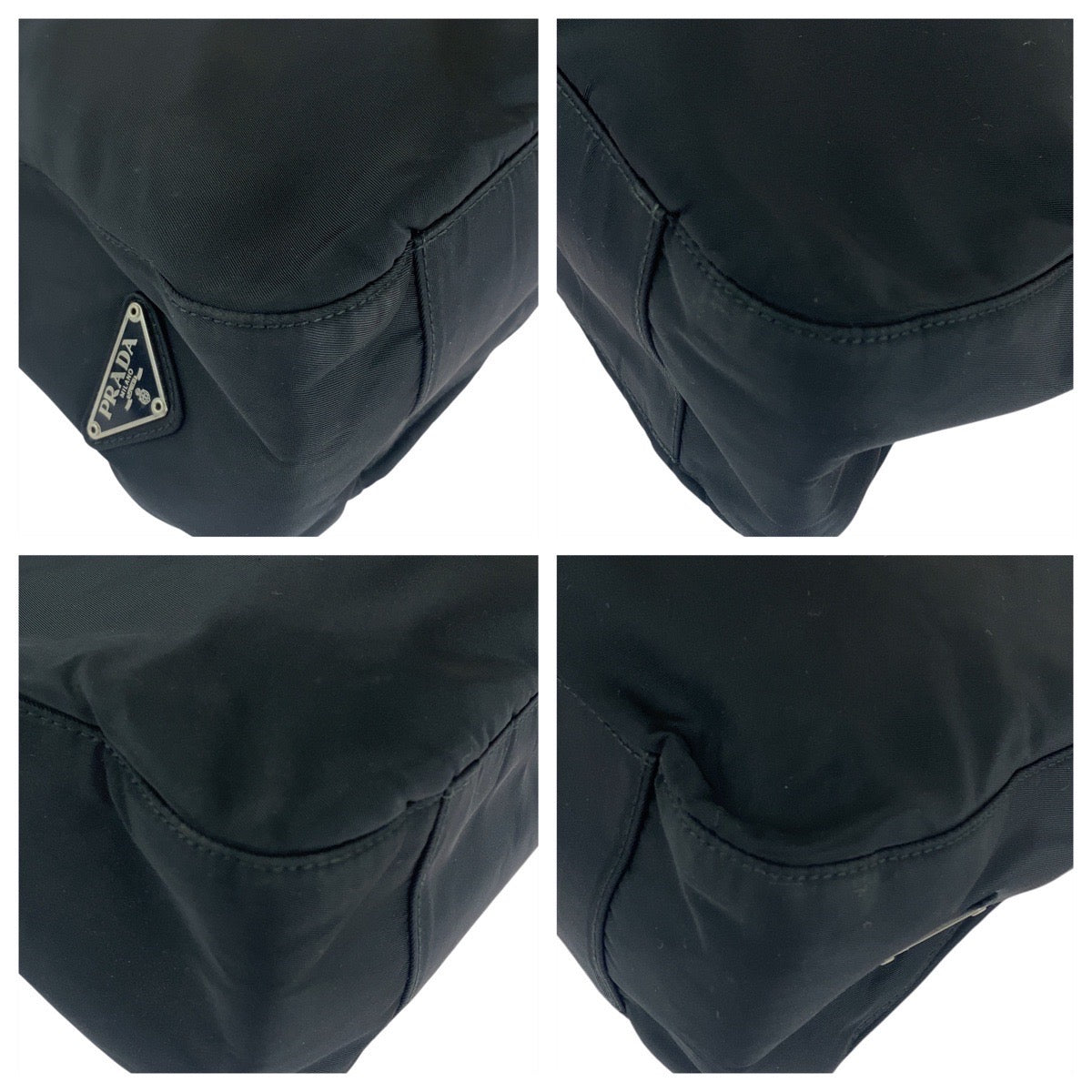 19959
PRADA プラダ テスート 三角ロゴプレート ブラック 黒 シルバー金具 ナイロン / プラスチック トートバッグ ショルダーバッグ レディース ABP