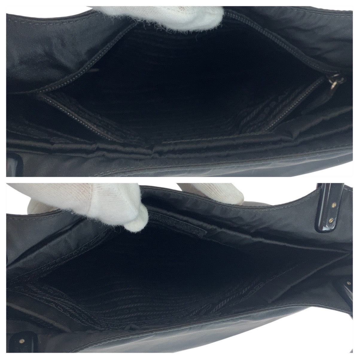 19959
PRADA プラダ テスート 三角ロゴプレート ブラック 黒 シルバー金具 ナイロン / プラスチック トートバッグ ショルダーバッグ  レディース ABP