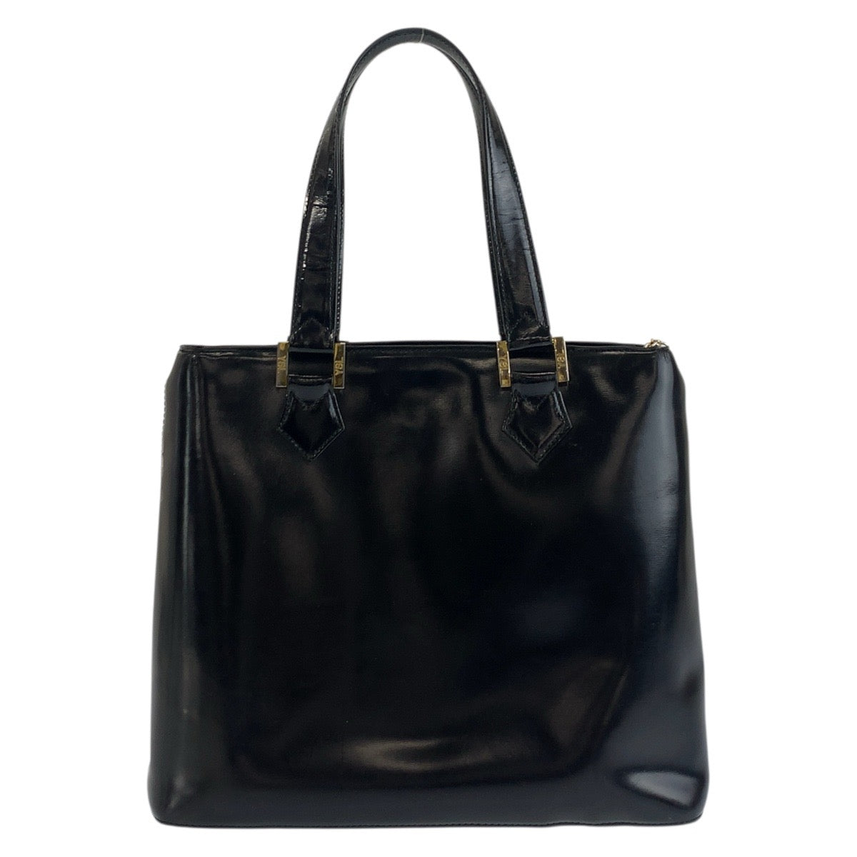 19986
YVES SAINT LAURENT イヴ サンローラン ヴィンテージ YSL ブラック 黒 ゴールド金具 レザー ハンドバッグ レディース ABP27