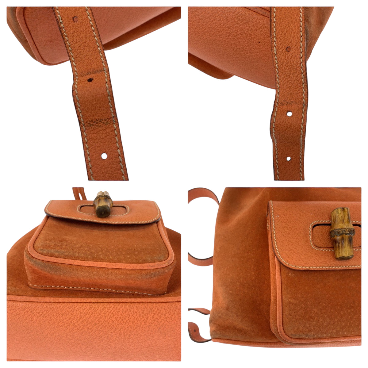 19989
GUCCI グッチ バンブー オレンジ ブラウン ゴールド金具 スウェード 003 3444 0030 リュックサック バックパック レディース AB