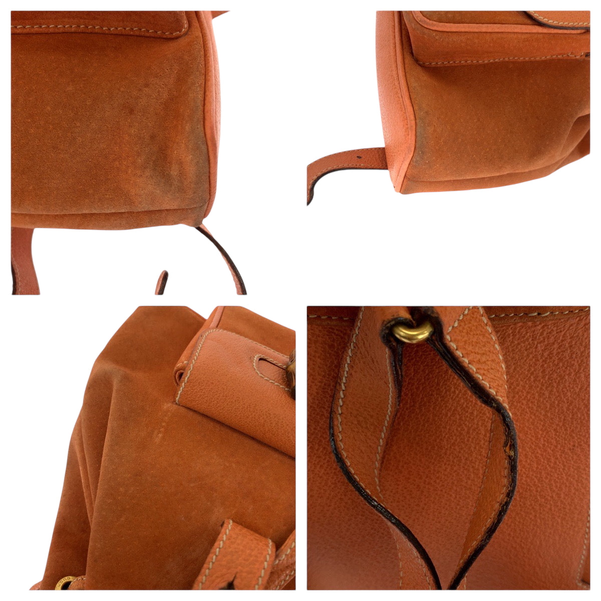 19989
GUCCI グッチ バンブー オレンジ ブラウン ゴールド金具 スウェード 003 3444 0030 リュックサック バックパック レディース AB