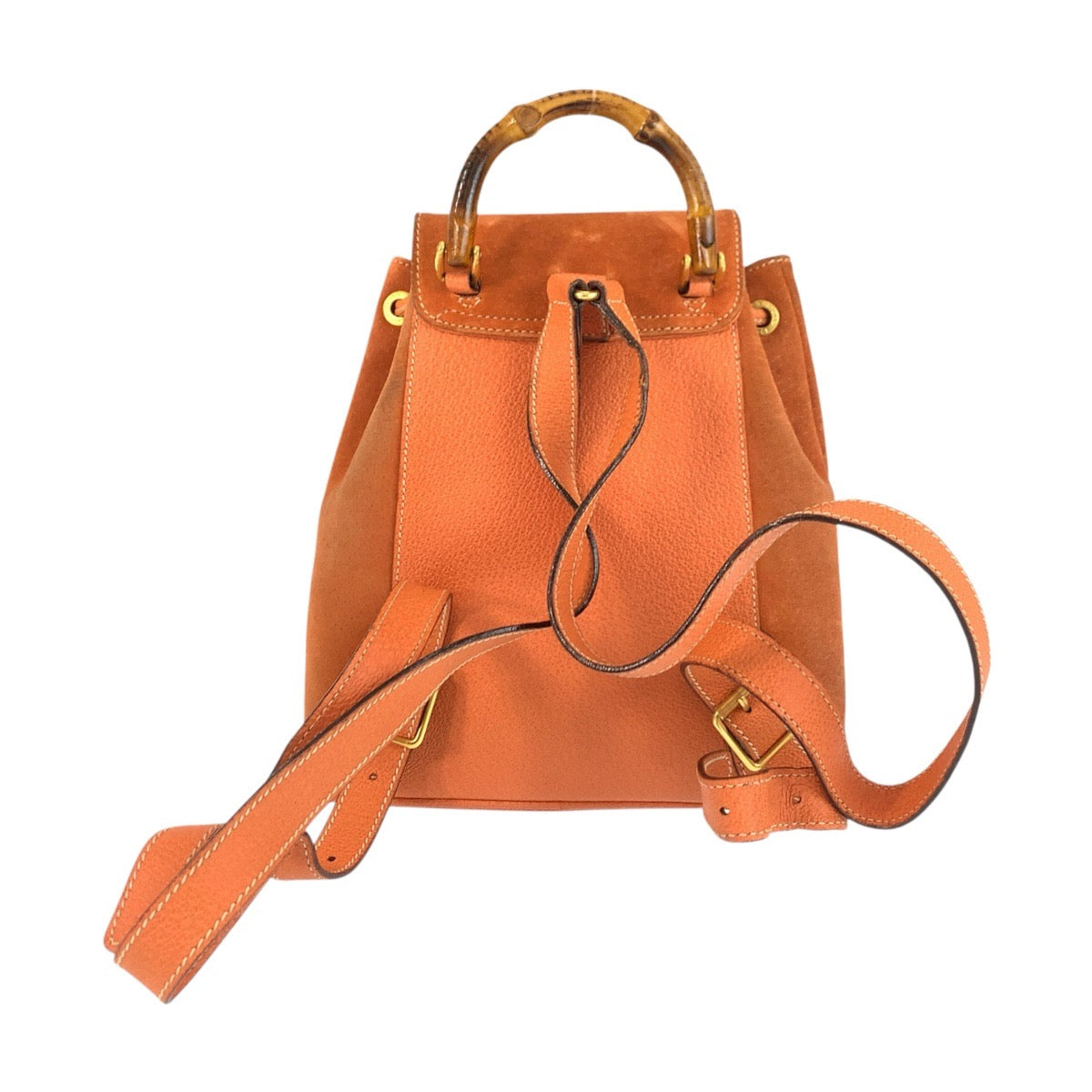 19989
GUCCI グッチ バンブー オレンジ ブラウン ゴールド金具 スウェード 003 3444 0030 リュックサック バックパック レディース AB