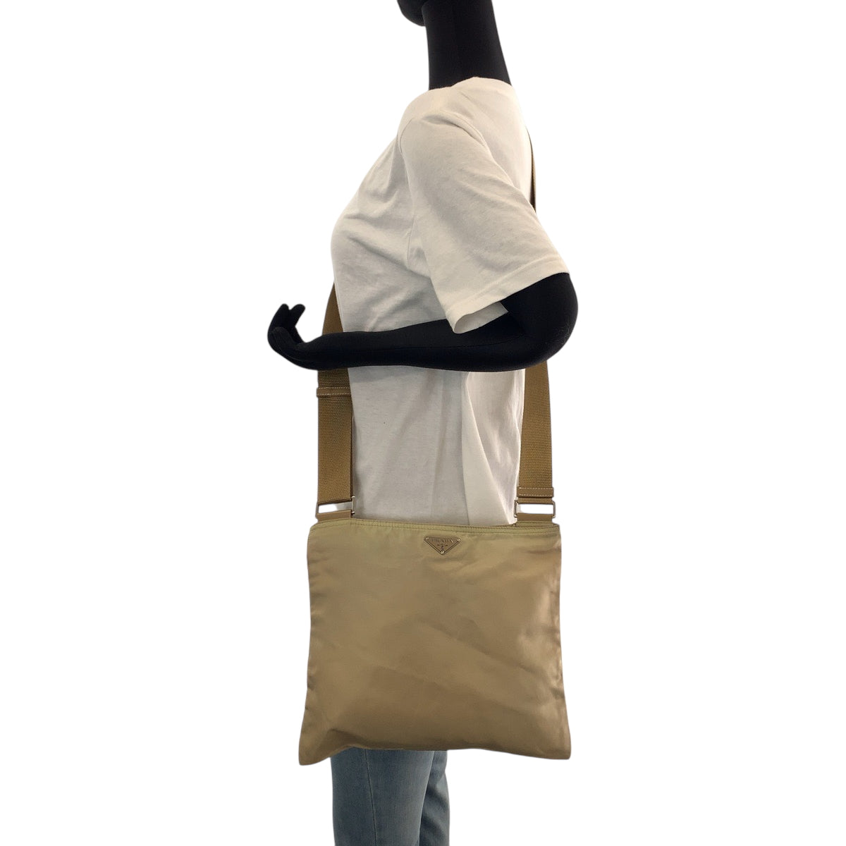 19990
PRADA プラダ テスート 三角ロゴプレート ベージュ シルバー金具 ナイロン BT0175 ショルダーバッグ ポシェット レディース AB