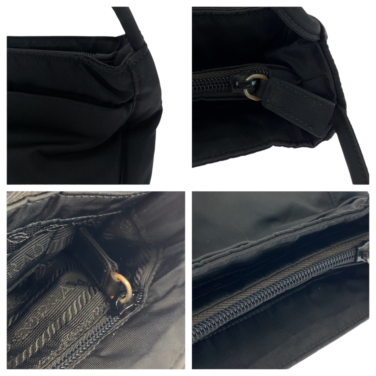 19991
PRADA プラダ テスート 三角ロゴプレート ブラック 黒 シルバー金具 ナイロン トートバッグ ハンドバッグ レディース ABP28