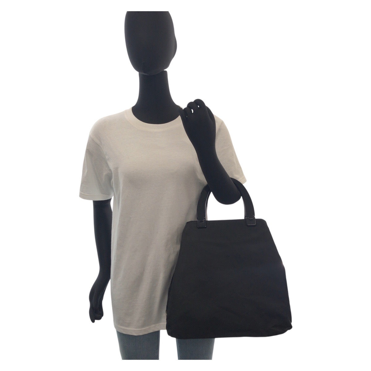 19994
PRADA プラダ テスート 三角ロゴプレート ブラック 黒 ナイロン / プラスチック トートバッグ ハンドバッグ レディース ABP28