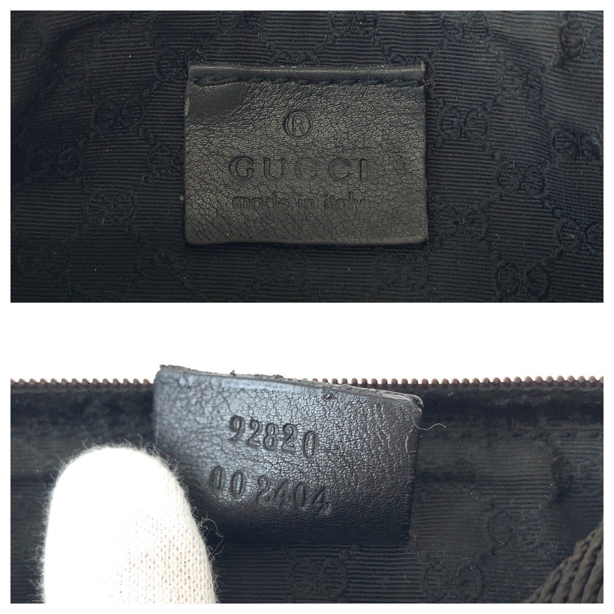 20003
GUCCI グッチ ブラック ブラウン シルバー金具 キャンバス / レザー 92820 ハンドバッグ アクセサリーポーチ レディース ABP24