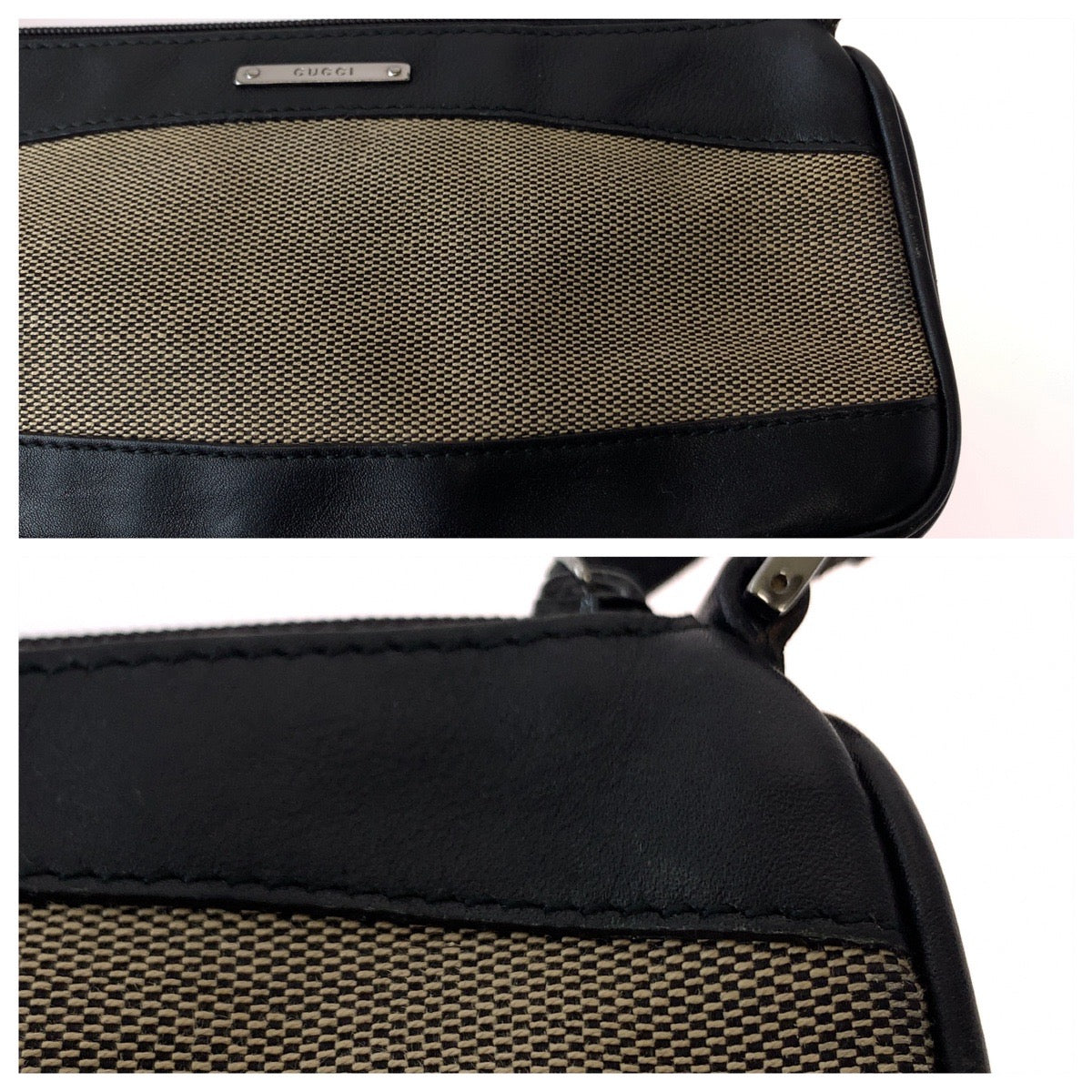 20003
GUCCI グッチ ブラック ブラウン シルバー金具 キャンバス / レザー 92820 ハンドバッグ アクセサリーポーチ レディース ABP24