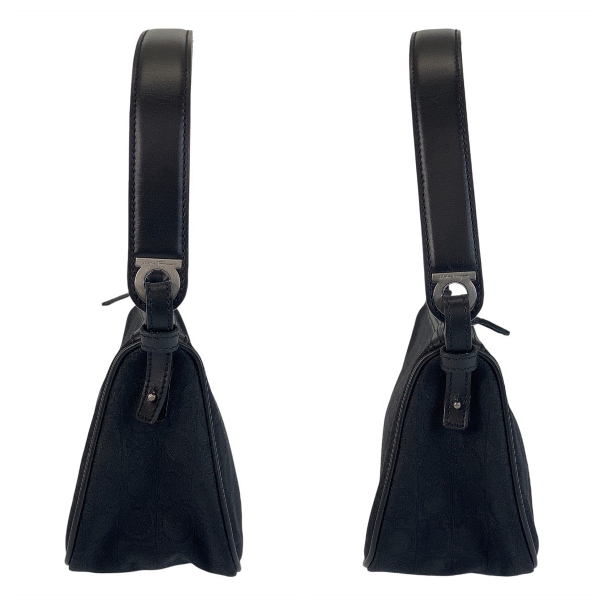 20004
Salvatore Ferragamo サルヴァトーレフェラガモ ガンチーニ ブラック 黒 キャンバス / レザー ショルダーバッグ アクセサリーポーチ レディース A