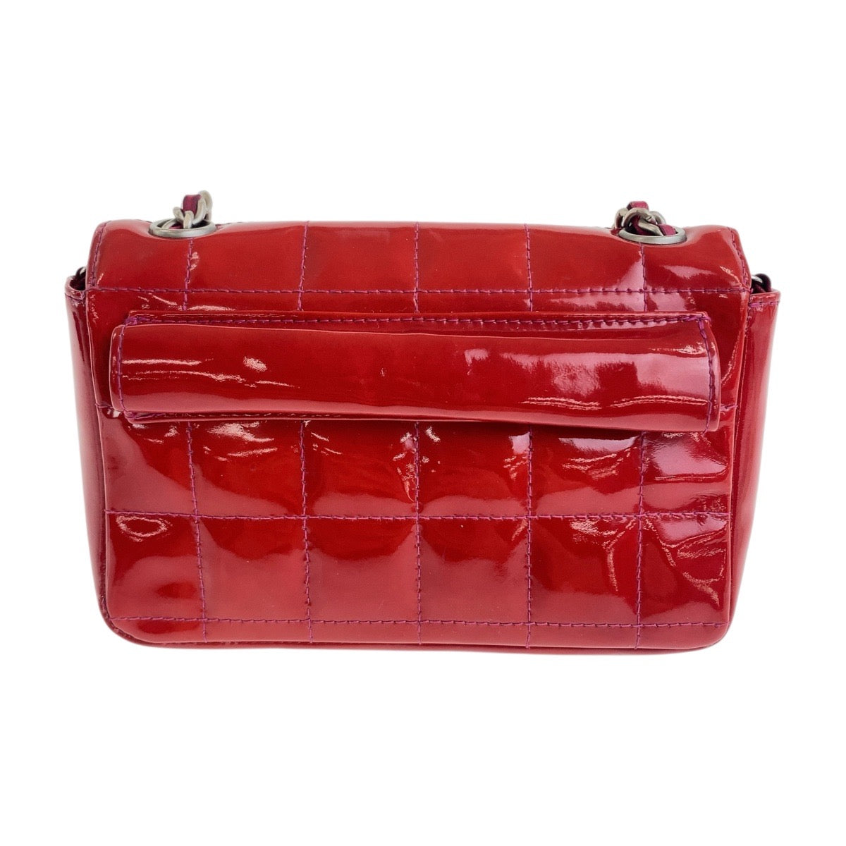 20020
CHANEL シャネル ヴィンテージ チョコバー ココマーク レッド イエロー シルバー金具 エナメル チェーンショルダーバッグ ウエストバッグ レディース AB100