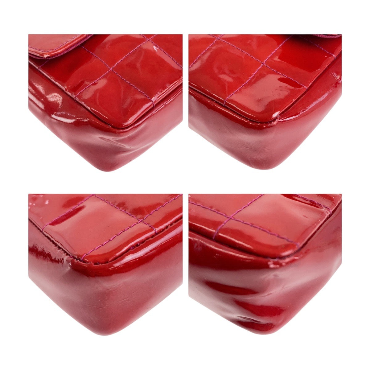 20020
CHANEL シャネル ヴィンテージ チョコバー ココマーク レッド イエロー シルバー金具 エナメル チェーンショルダーバッグ ウエストバッグ レディース AB100