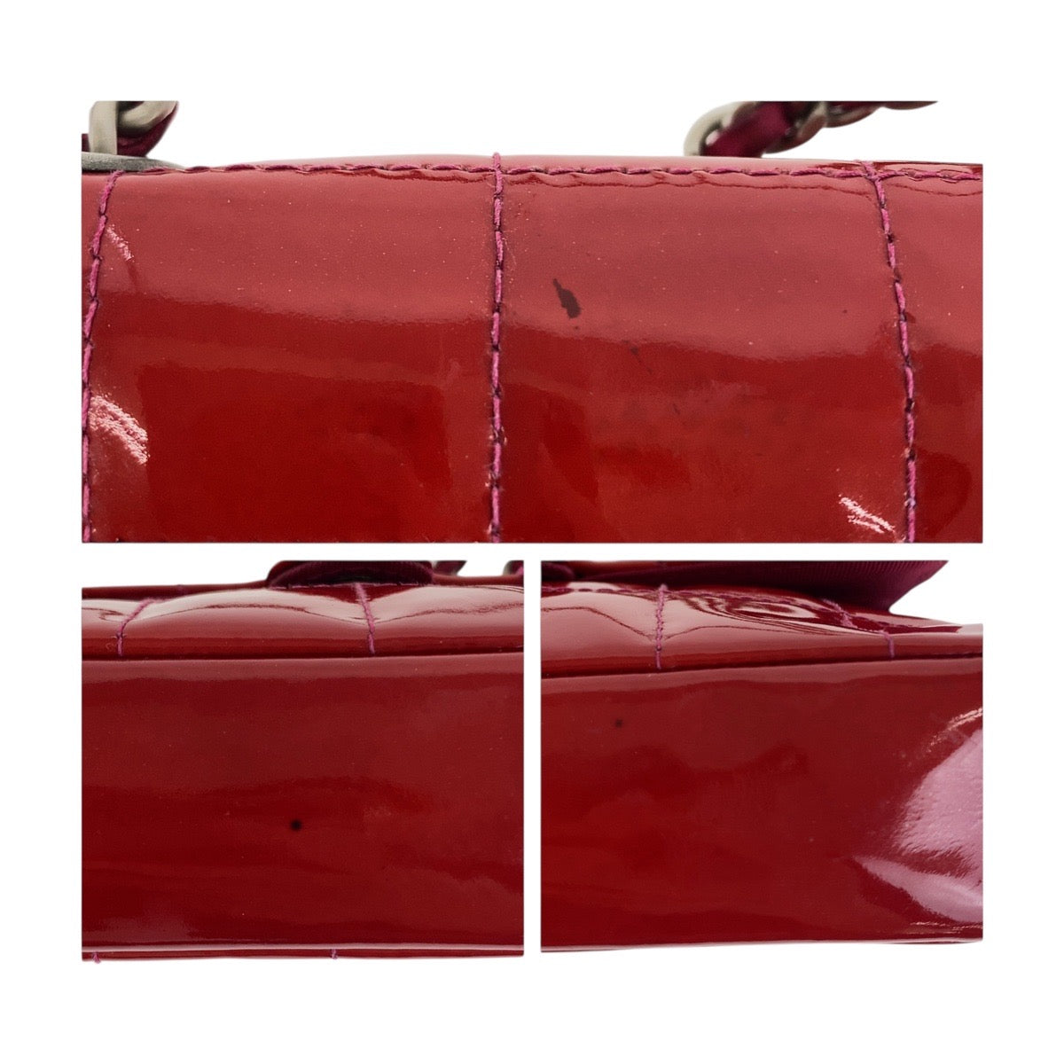 20020
CHANEL シャネル ヴィンテージ チョコバー ココマーク レッド イエロー シルバー金具 エナメル チェーンショルダーバッグ ウエストバッグ レディース AB100