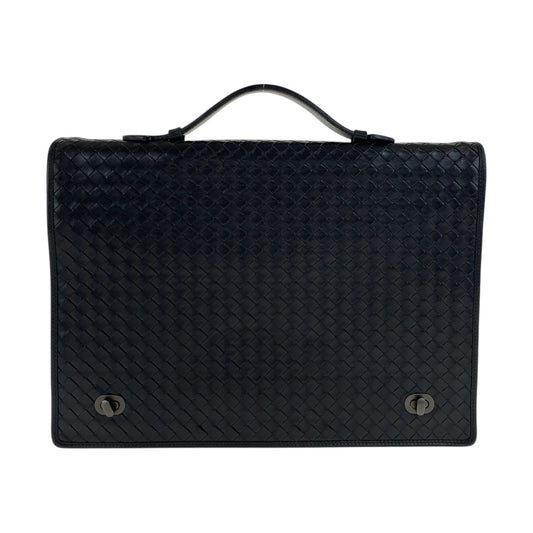 20021
BOTTEGAVENETA ボッテガヴェネタ イントレチャート ブラック 黒 ガンメタ金具 レザー ビジネスバッグ ブリーフケース メンズ ABP75
