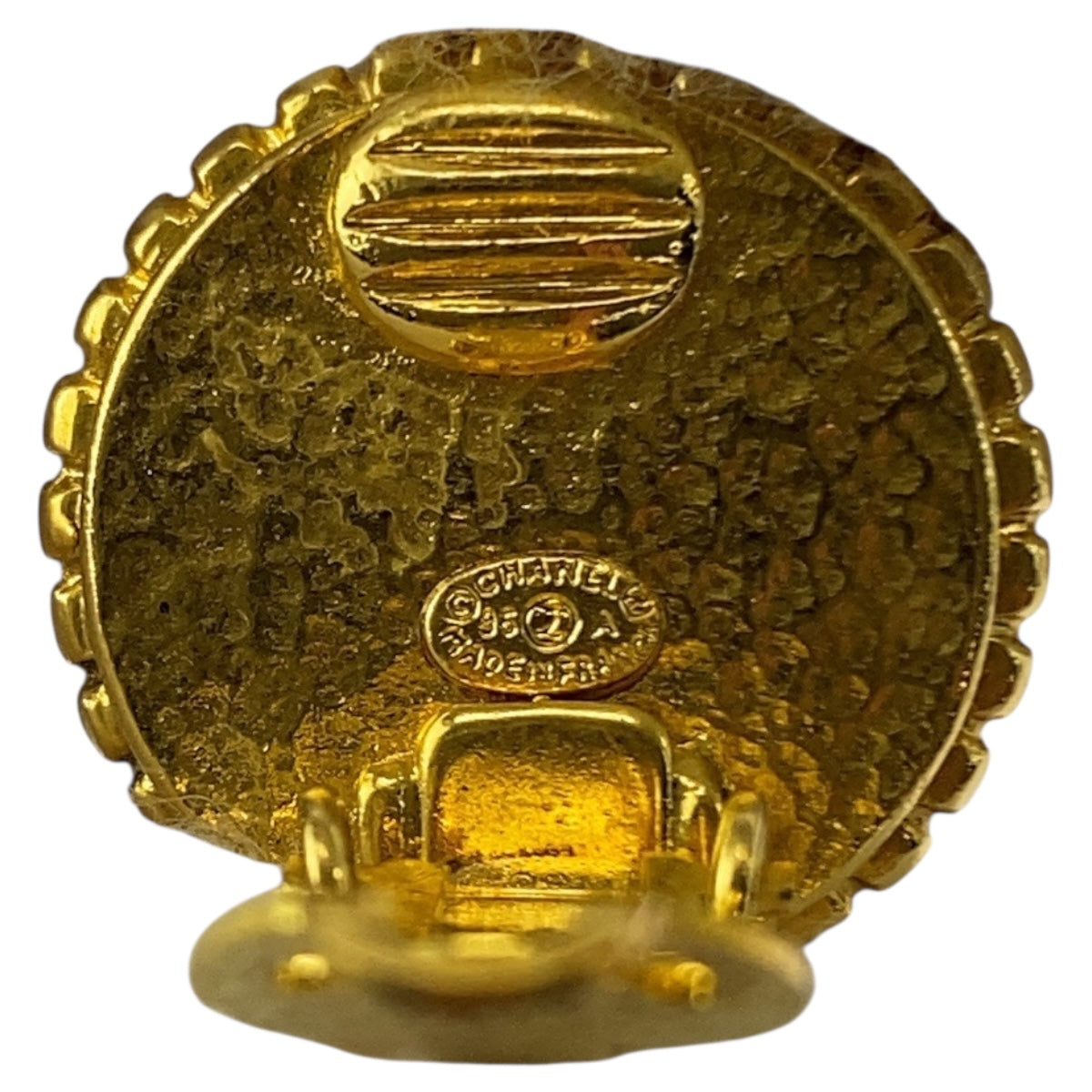 20022
CHANEL シャネル ヴィンテージ ココマーク フェイクパール ゴールド ホワイト メッキ / フェイクパール イヤリング 95A刻印 レディース ABP38