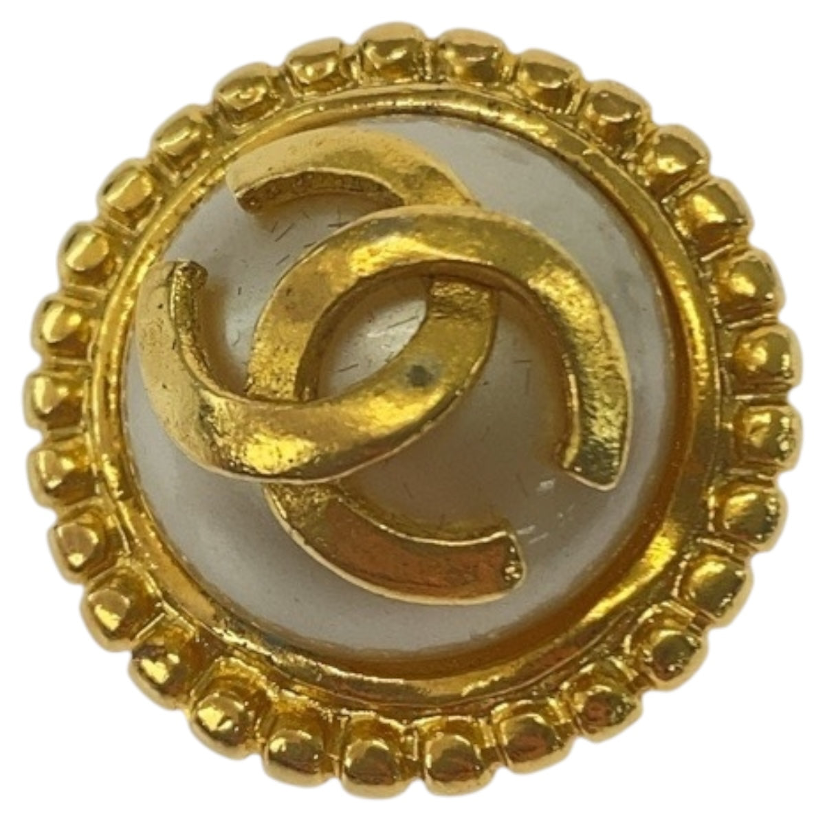 20022
CHANEL シャネル ヴィンテージ ココマーク フェイクパール ゴールド ホワイト メッキ / フェイクパール イヤリング 95A刻印 レディース ABP38