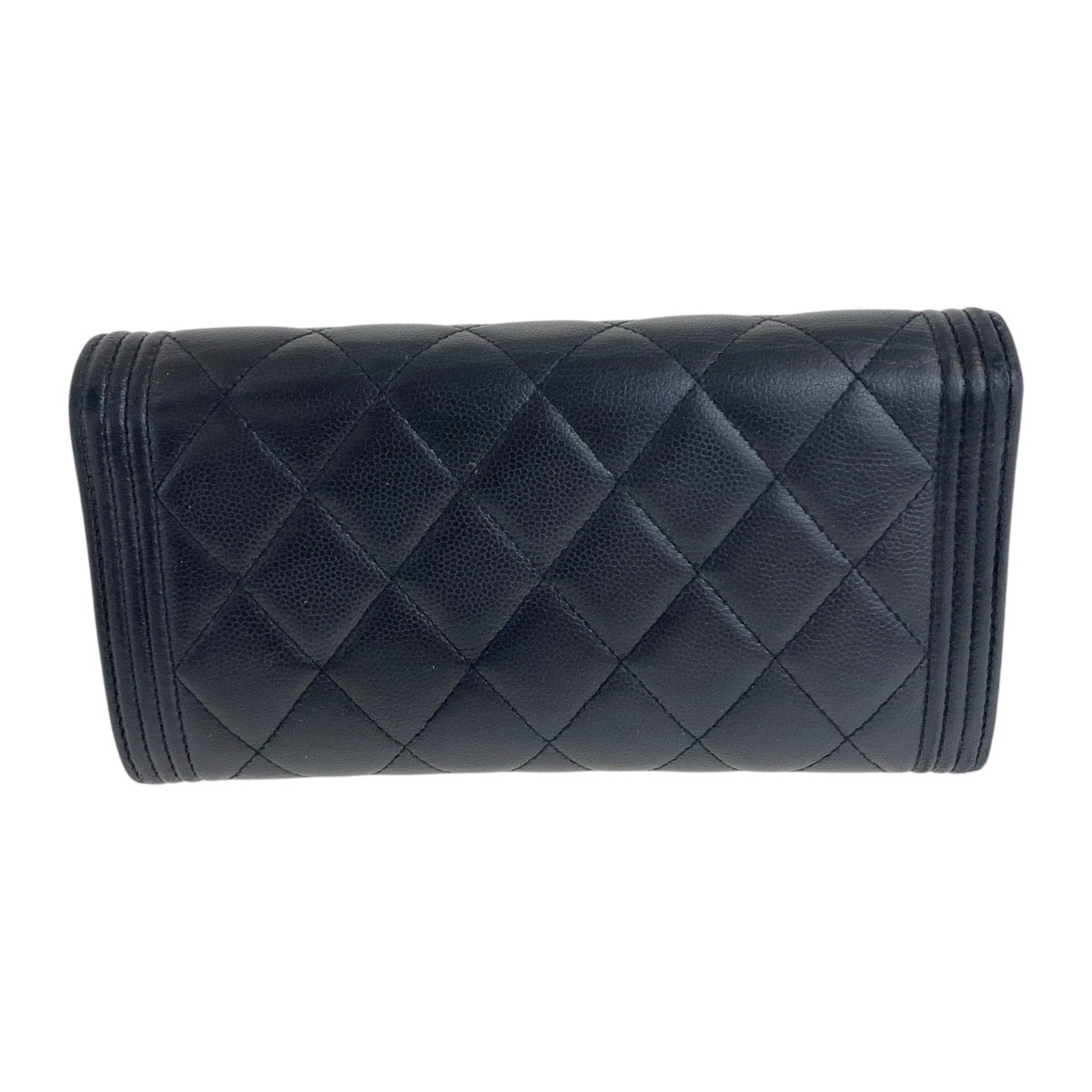 20023
CHANEL シャネル ボーイシャネル ココマーク ブラック 黒 シルバー金具 キャビアスキン ロングウォレット 長財布 レディース ABP55