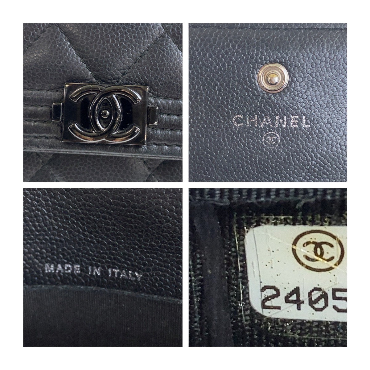 20023
CHANEL シャネル ボーイシャネル ココマーク ブラック 黒 シルバー金具 キャビアスキン ロングウォレット 長財布 レディース ABP55