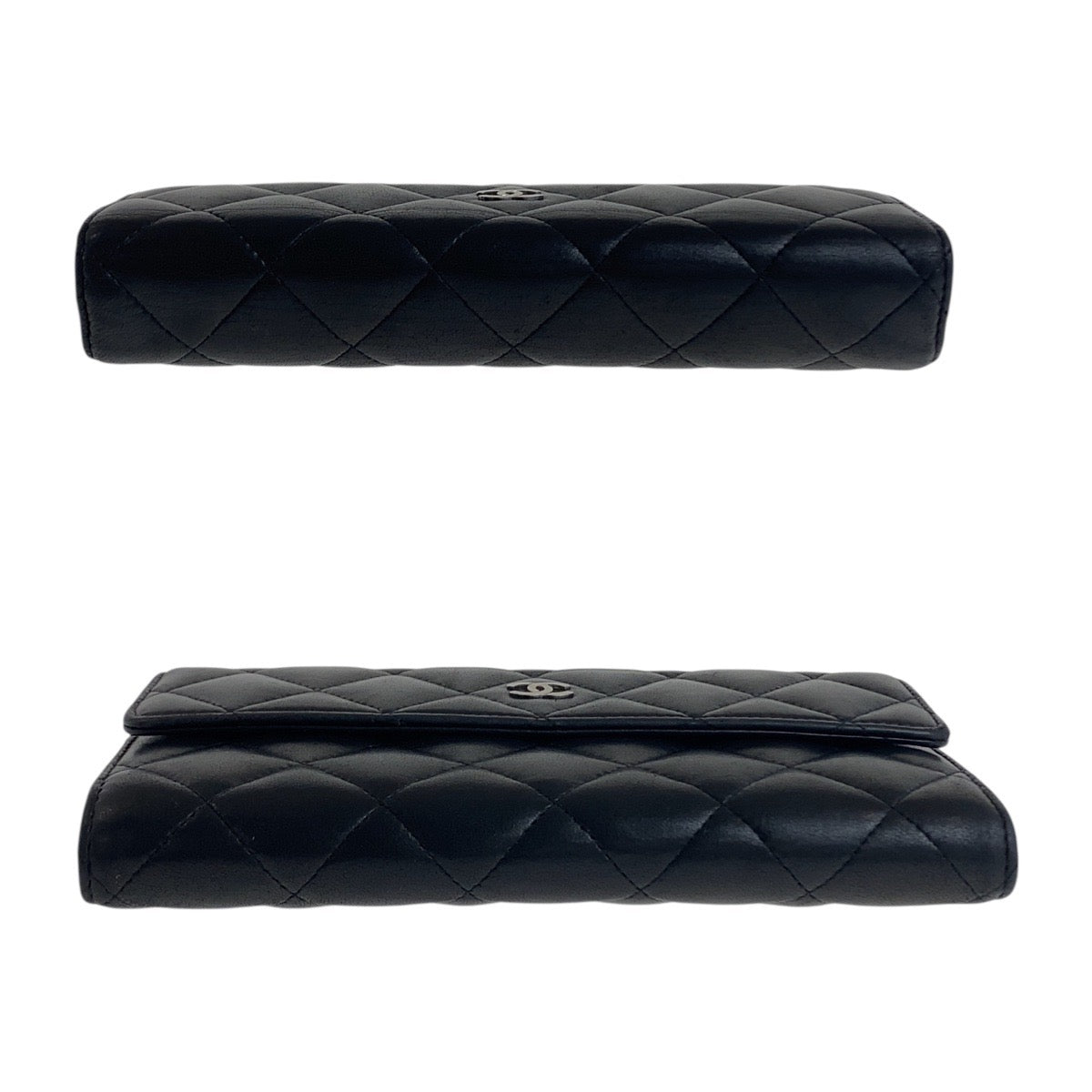 20025
CHANEL シャネル マトラッセ ココマーク ブラック 黒 シルバー金具 ラムスキン 長財布 ロングウォレット レディース ABP62