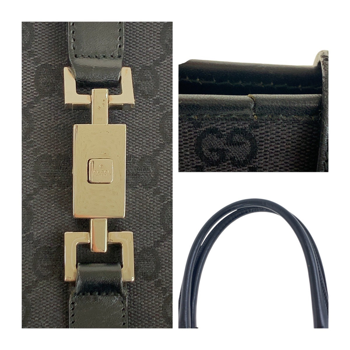 20027
GUCCI グッチ ブラック 黒 シルバー金具 GGキャンバス 002 1064 トートバッグ ショルダーバッグ レディース ABP41
