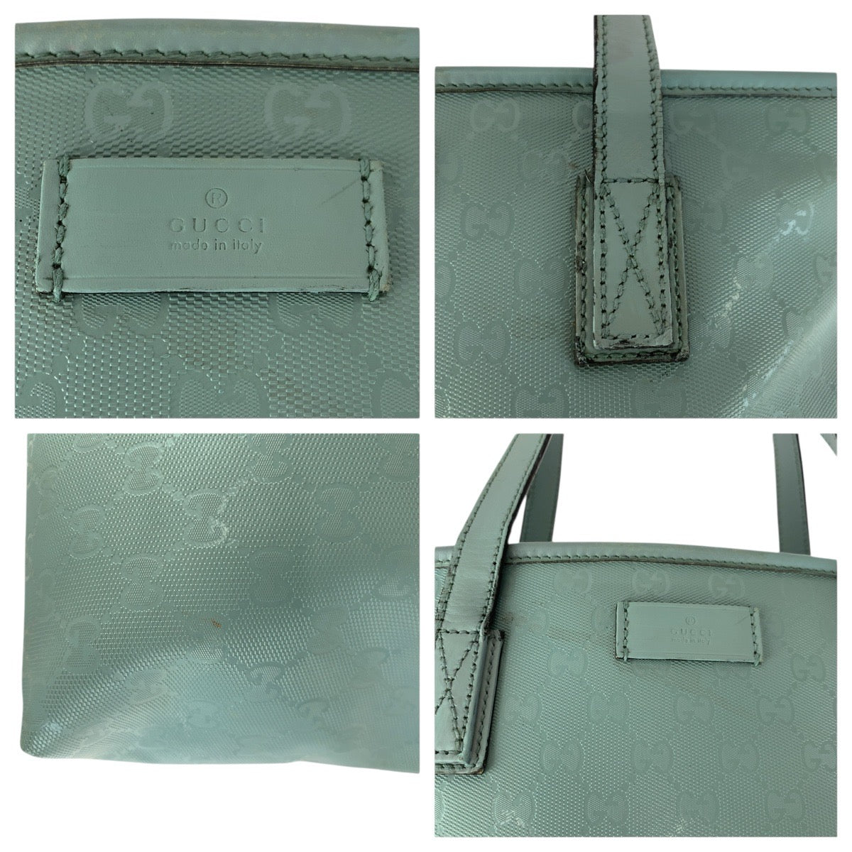 20029
GUCCI GG Imprime Light Blue Silver Hardware Leather 211138 Tote Bag Shoulder Bag Ladies B20