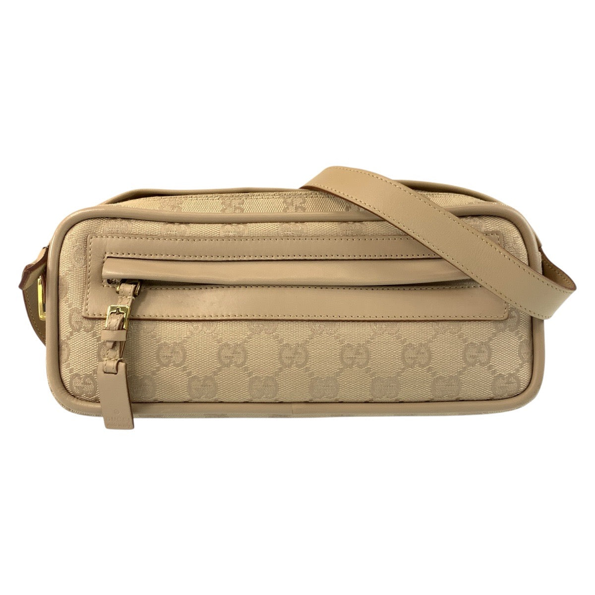 20030
GUCCI グッチ ベージュ ゴールド金具 GGキャンバス / レザー 92728 ショルダーバッグ レディース ABP38