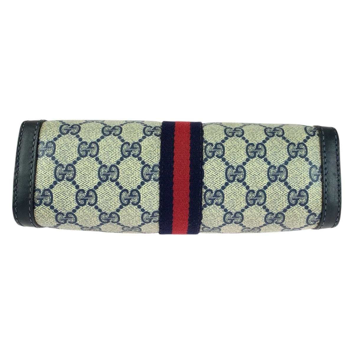 20032
GUCCI グッチ ヴィンテージ オールドグッチ シェリーライン ネイビー レッド グレー GGスプリームキャンバス / レザー クラッチバッグ セカンドバッグ メンズ AB15