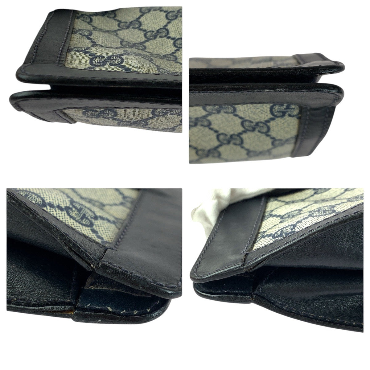 20032
GUCCI グッチ ヴィンテージ オールドグッチ シェリーライン ネイビー レッド グレー GGスプリームキャンバス / レザー クラッチバッグ セカンドバッグ メンズ AB15