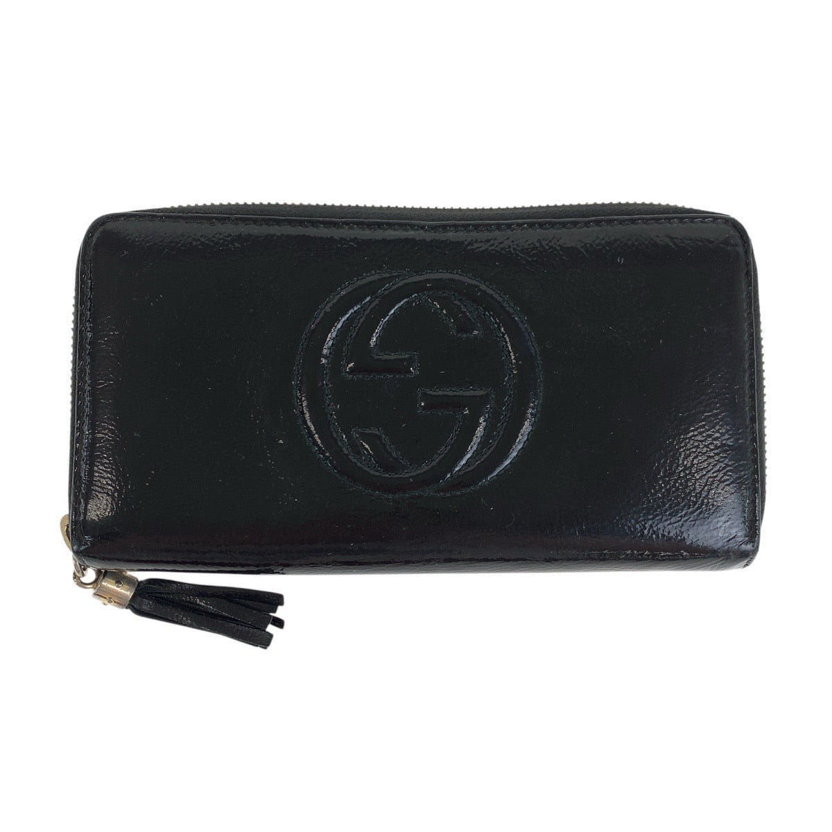 20033
GUCCI グッチ ソーホー ブラック 黒 ゴールド金具 エナメル 308004 長財布 ロングウォレット 男女兼用 レディース B5