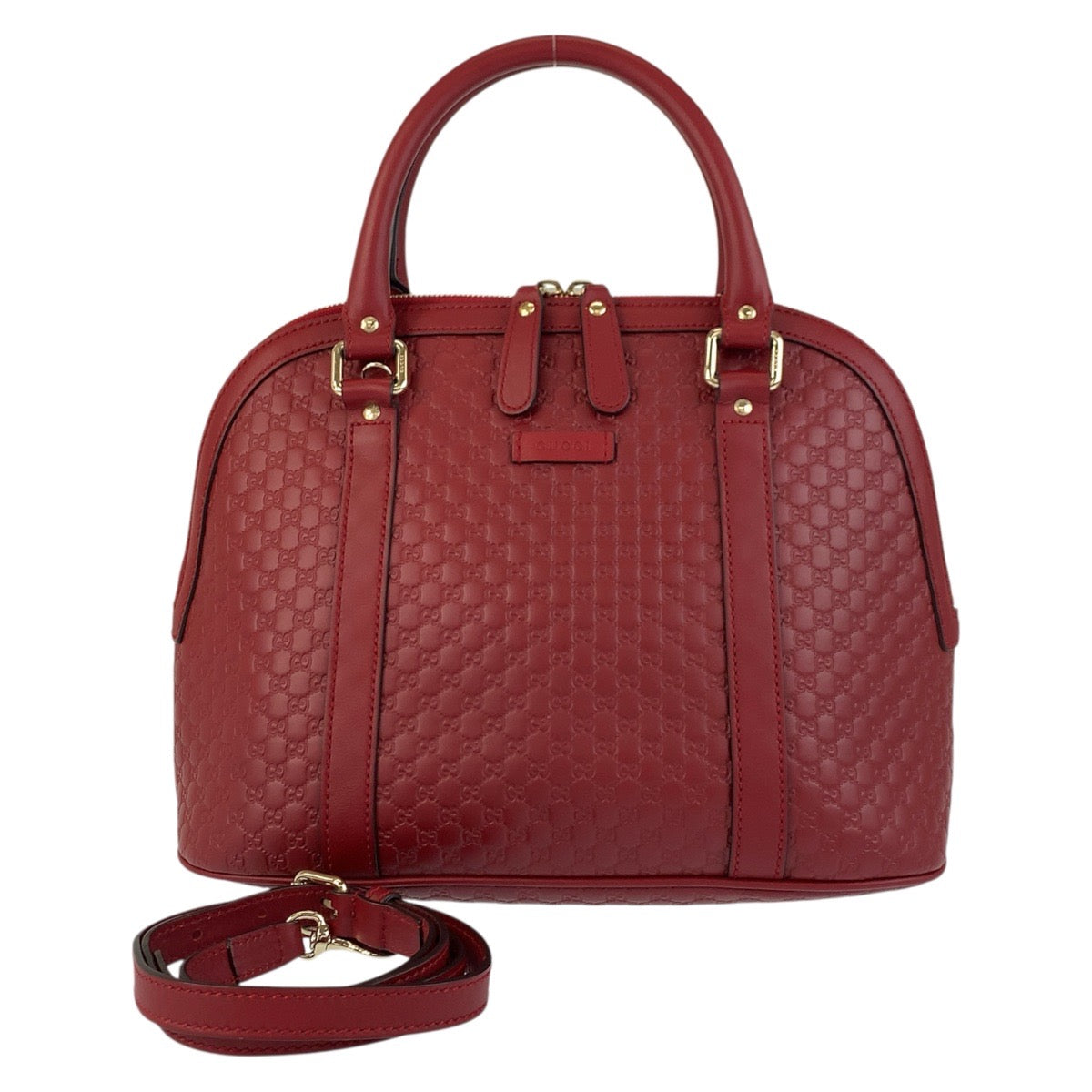 20047
GUCCI グッチ マイクログッチシマ レッド ゴールド金具 レザー 449663 ハンドバッグ ショルダーバッグ 2way レディース A75