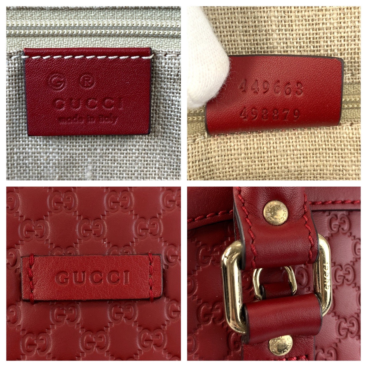 20047
GUCCI グッチ マイクログッチシマ レッド ゴールド金具 レザー 449663 ハンドバッグ ショルダーバッグ 2way レディース A75