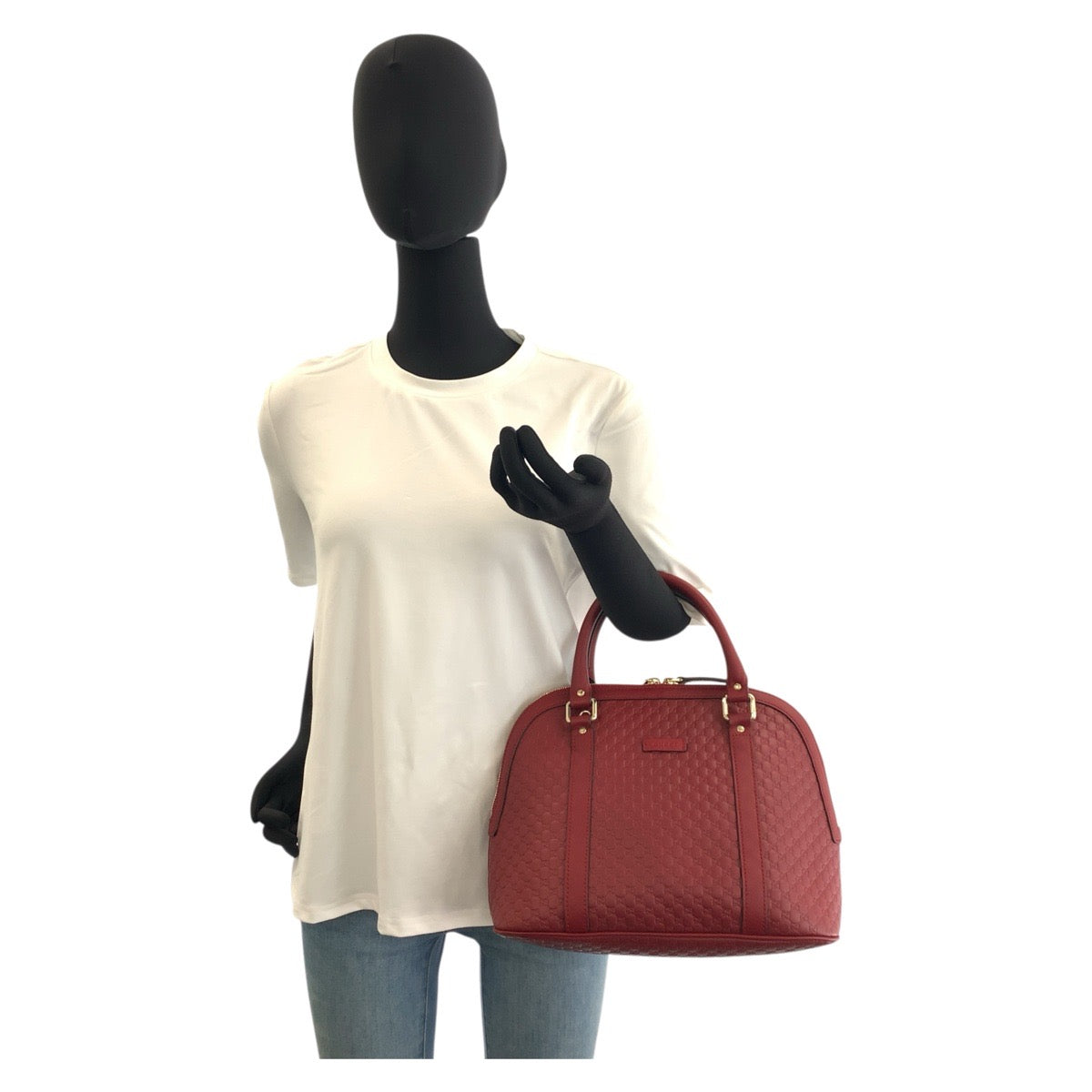 20047
GUCCI グッチ マイクログッチシマ レッド ゴールド金具 レザー 449663 ハンドバッグ ショルダーバッグ 2way レディース A75