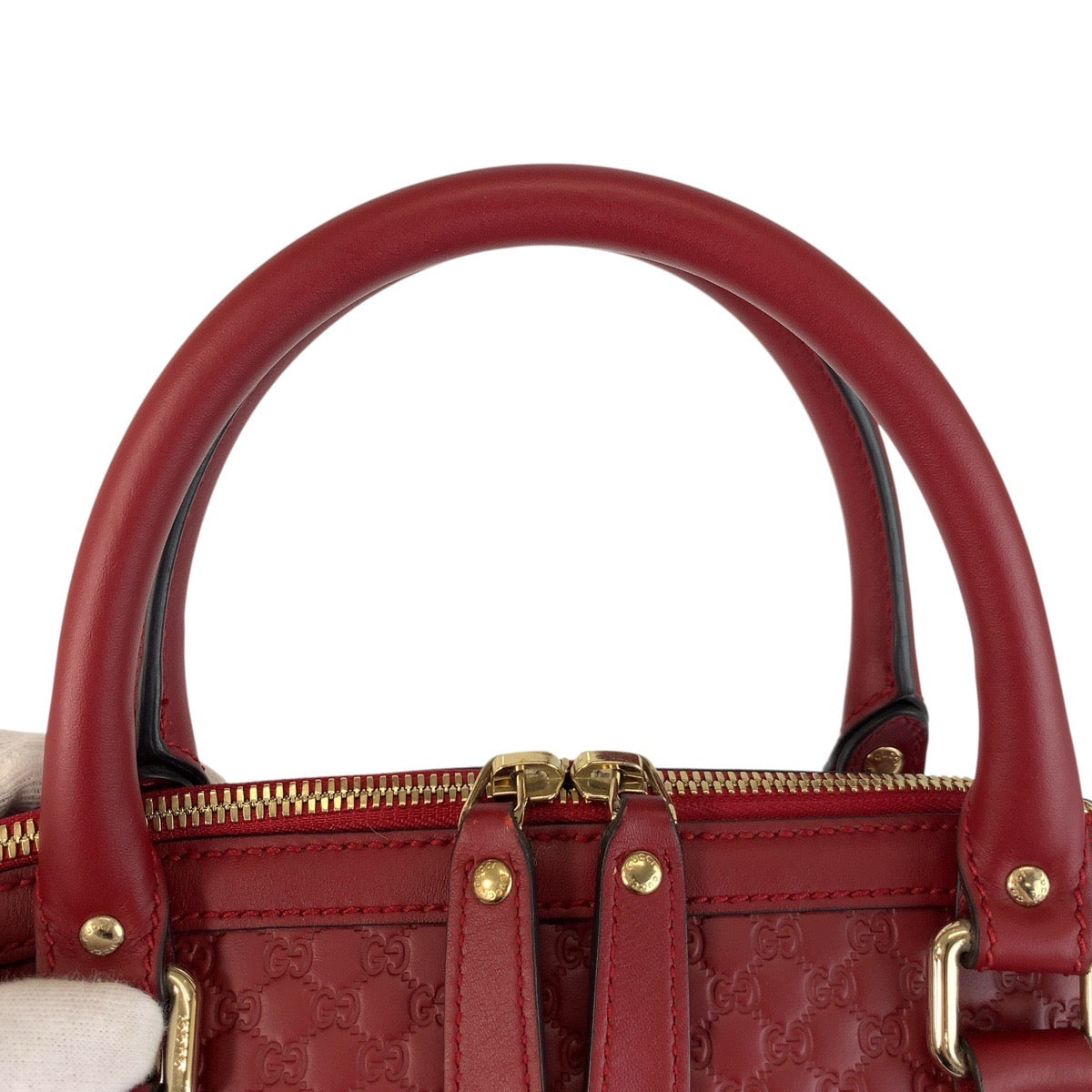 20047
GUCCI グッチ マイクログッチシマ レッド ゴールド金具 レザー 449663 ハンドバッグ ショルダーバッグ 2way レディース A75