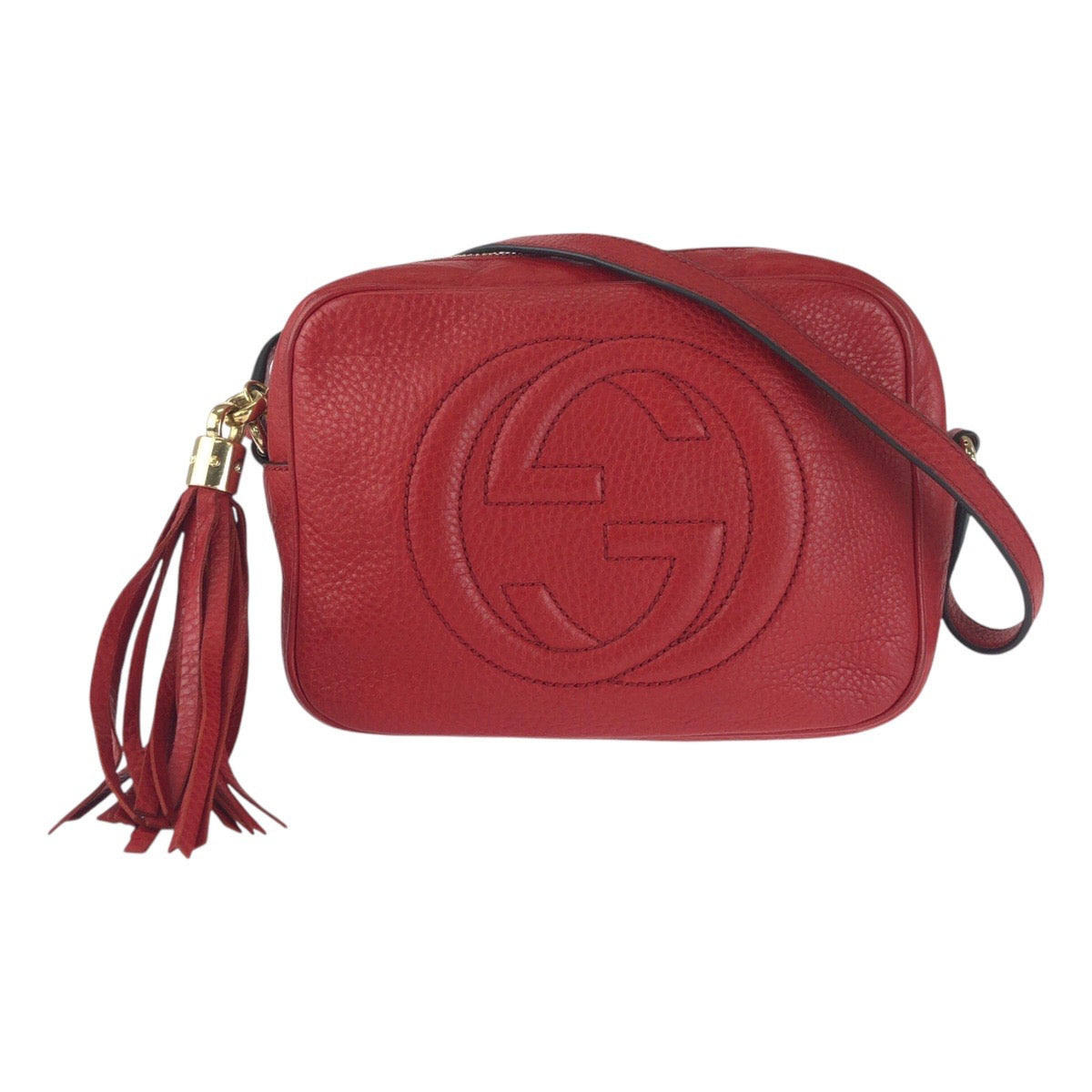 20048
GUCCI グッチ ソーホー タッセル レッド ゴールド金具 レザー 308364 ショルダーバッグ ポシェット レディース ABP66