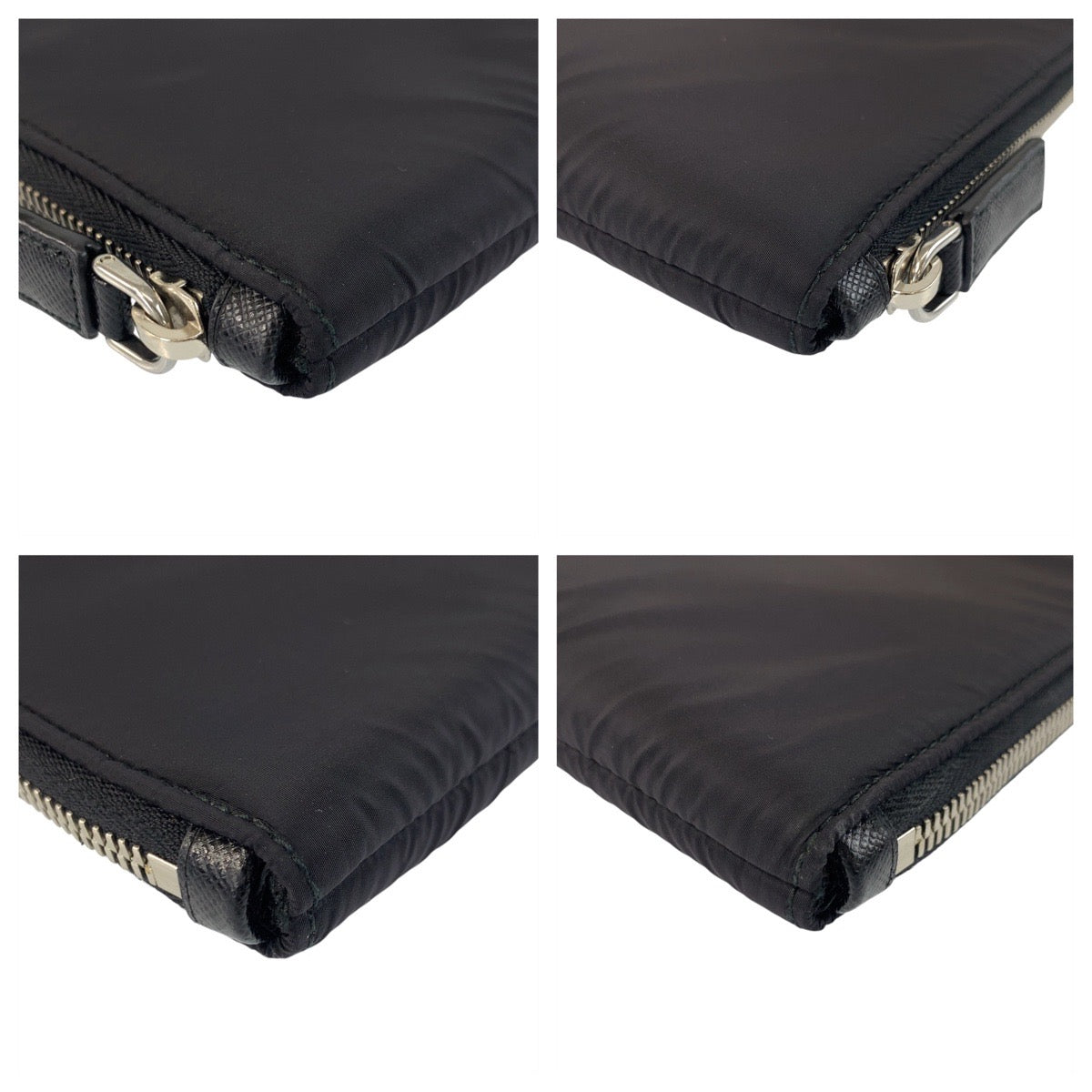 20053
PRADA プラダ テスート 三角ロゴプレート ブラック 黒 シルバー金具 ナイロン クラッチバッグ セカンドバッグ メンズ SA60