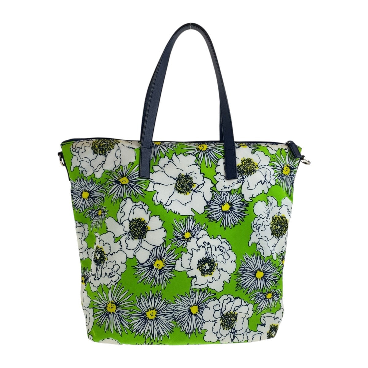 20054
PRADA プラダ テスート 三角ロゴプレート グリーン マルチカラー シルバー金具 ナイロン トートバッグ ショルダーバッグ レディース AB45