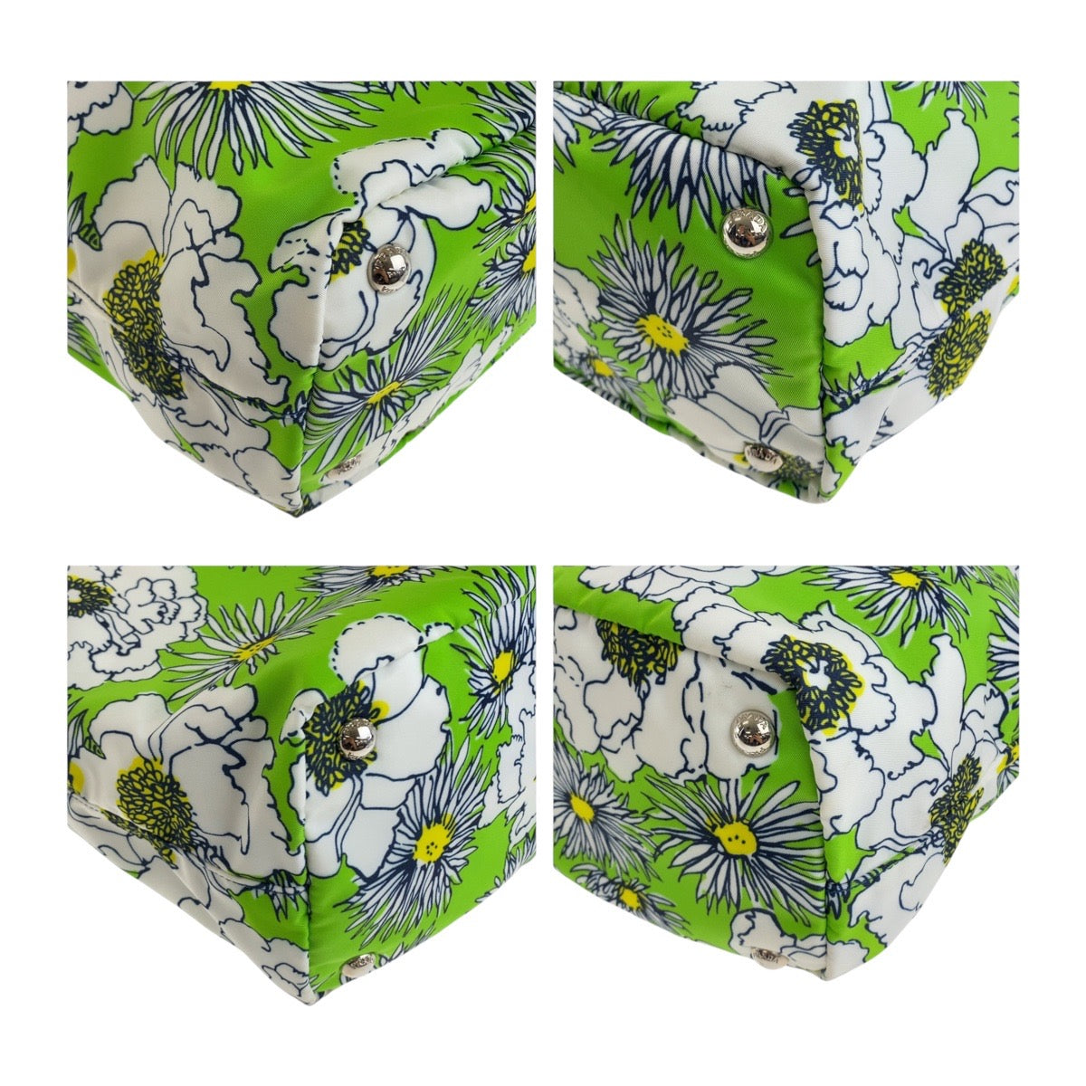 20054
PRADA プラダ テスート 三角ロゴプレート グリーン マルチカラー シルバー金具 ナイロン トートバッグ ショルダーバッグ レディース AB45