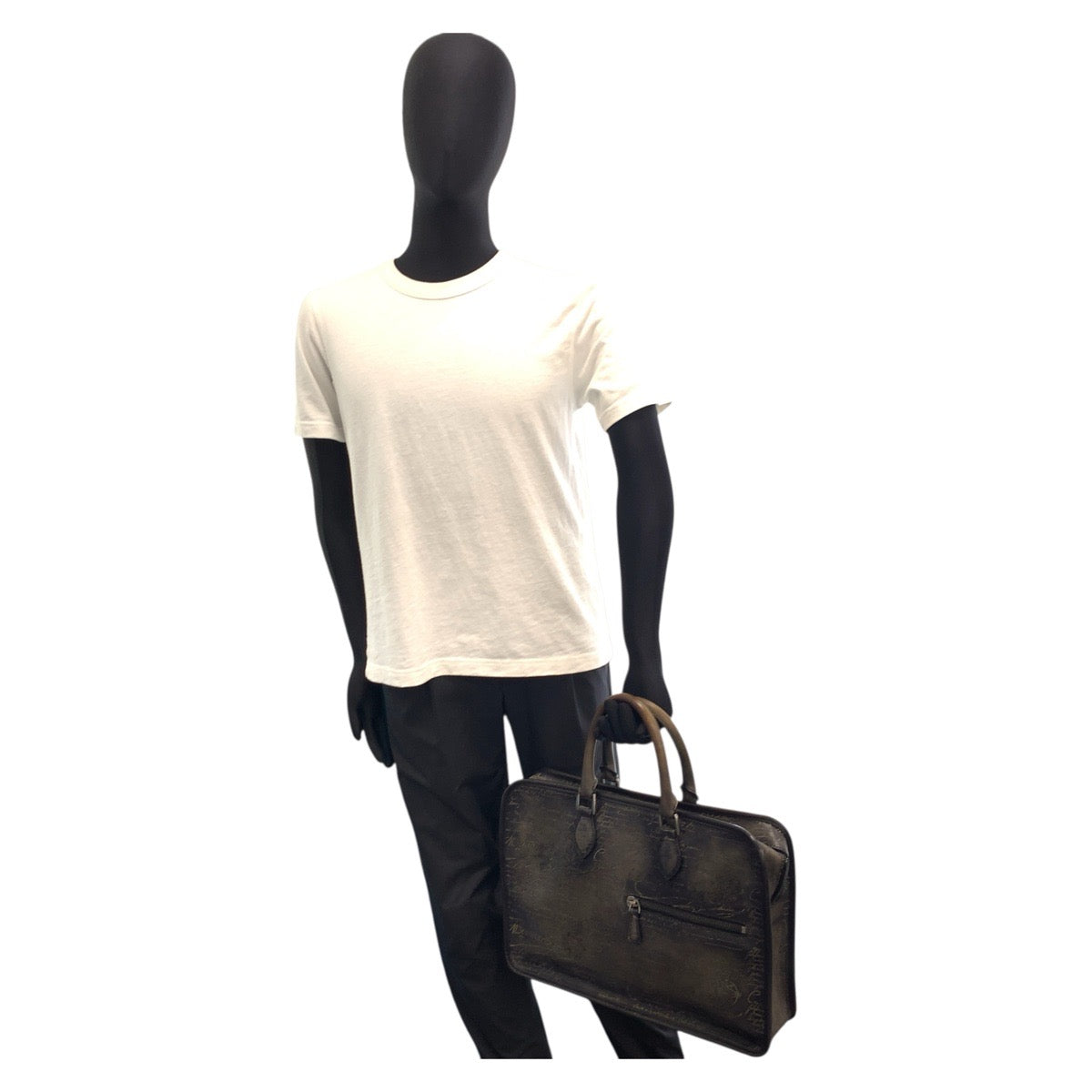 20055
Berluti ベルルッティ カリグラフィ アンジュール グレー シルバー金具 レザー ビジネスバッグ ブリーフケース メンズ A138